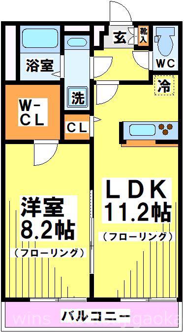 リブリ調布(1LDK/3階)の間取り写真