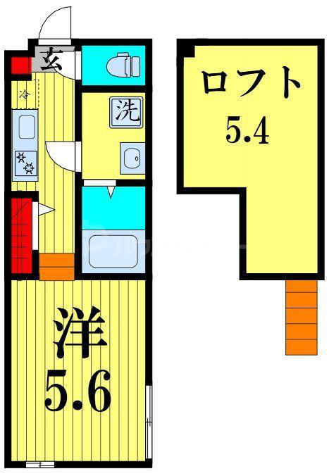 LOFT AOI(1K/1階)の間取り写真