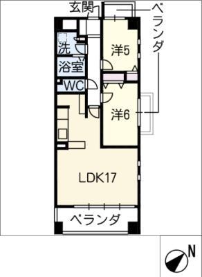 RIVIERA MS(2LDK/1階)の間取り写真