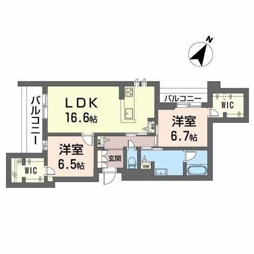 PLUMJU(2LDK/2階)の間取り写真