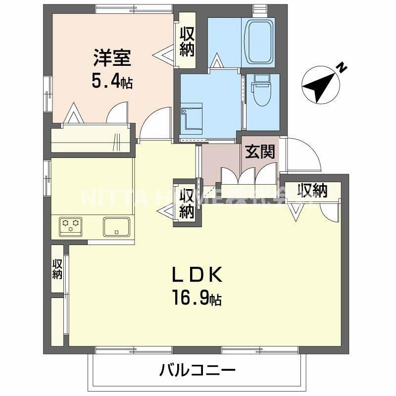 プロシードA・B(1LDK/1階)の間取り写真