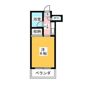 サンライズヒル(1K/2階)の間取り写真