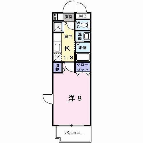 シェルマン尾ノ上(1K/1階)の間取り写真