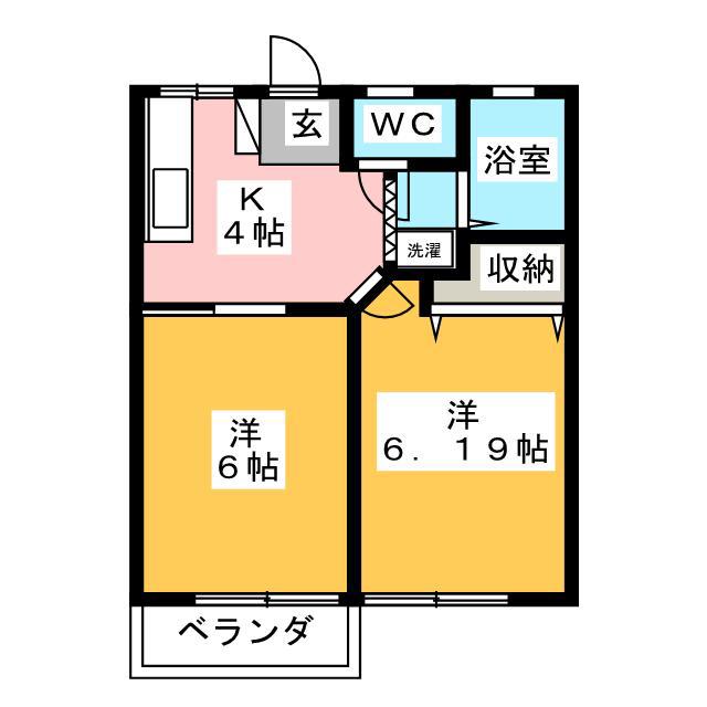 境和ハイツ(2K/2階)の間取り写真