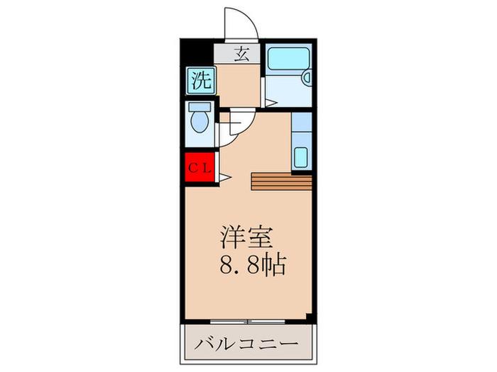 サングリア(ワンルーム/4階)の間取り写真