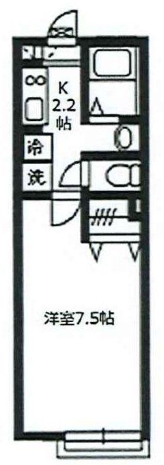 クリスタル足立(1K/1階)の間取り写真