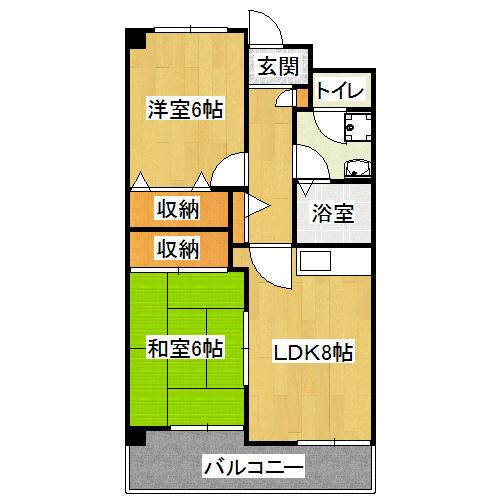 サンサーラ21(2LDK/3階)の間取り写真