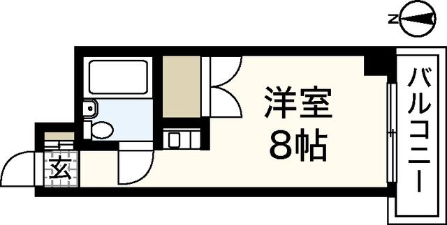 プロスパー十日市(ワンルーム/2階)の間取り写真
