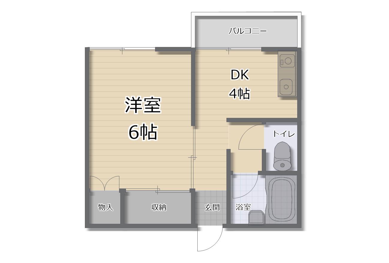 コーポみのり(1DK/2階)の間取り写真