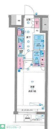 GENOVIA東向島SKYGARDEN(1K/5階)の間取り写真