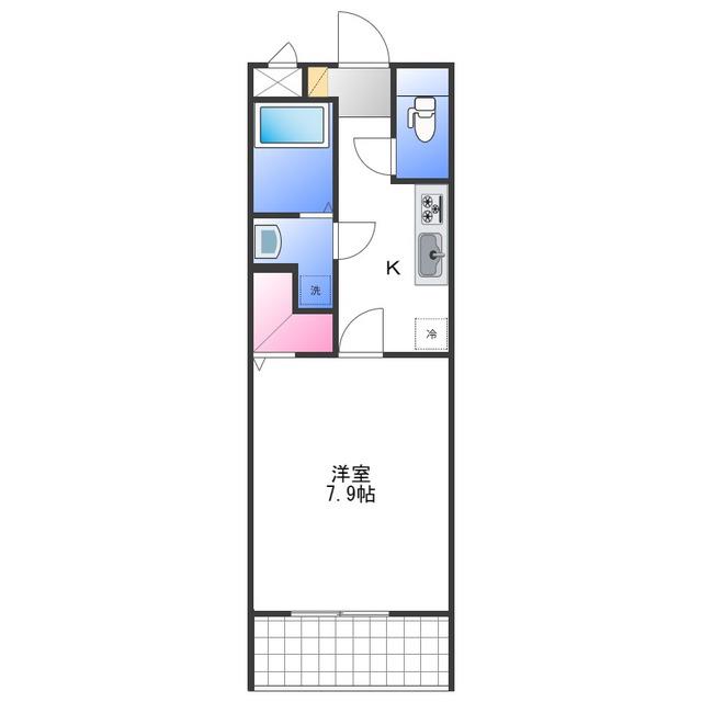 リコルテRINKU(1K/2階)の間取り写真