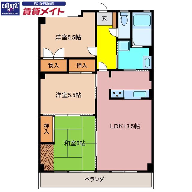 メゾン光洋白子駅前(3LDK/4階)の間取り写真