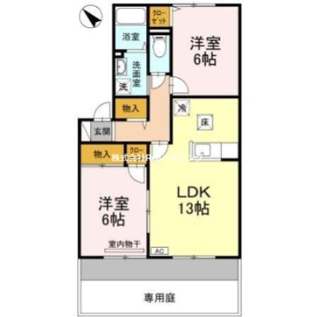 プラザ・ルミエール(2LDK/1階)の間取り写真