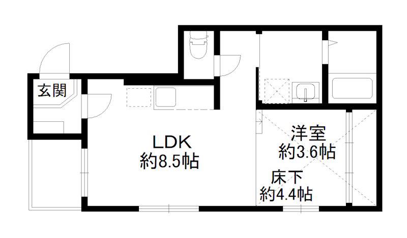 ハーモニーテラス深草下川原町II(1LDK/1階)の間取り写真