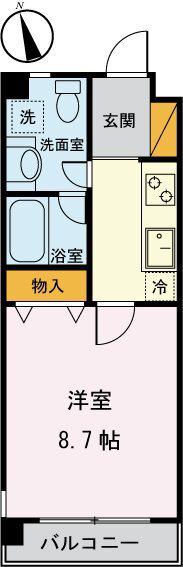 ボヌール王子(1K/3階)の間取り写真