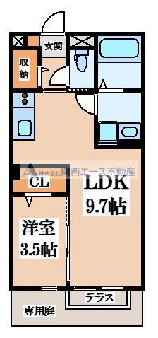 カンフォーラ(1LDK/2階)の間取り写真