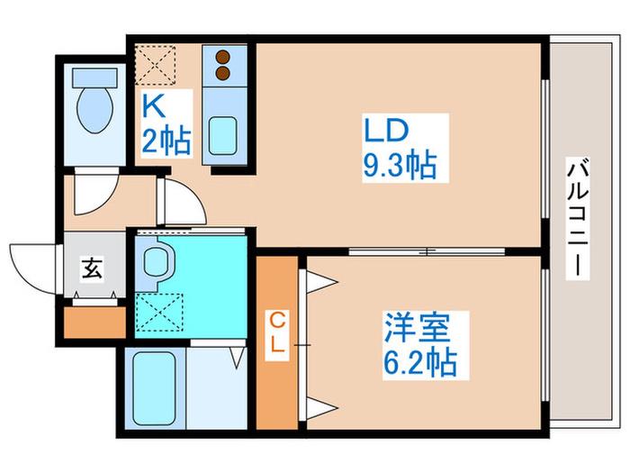 レジディア札幌駅ノース(1LDK/2階)の間取り写真