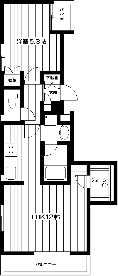リーヴ参番館(1LDK/1階)の間取り写真