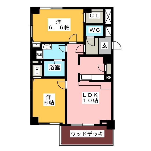 フォーシーズン桜台(2LDK/4階)の間取り写真