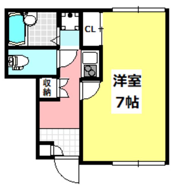 レオネクスト一津屋(1K/1階)の間取り写真