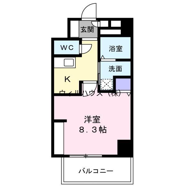 エヌエムキャトフヴァン(1K/8階)の間取り写真