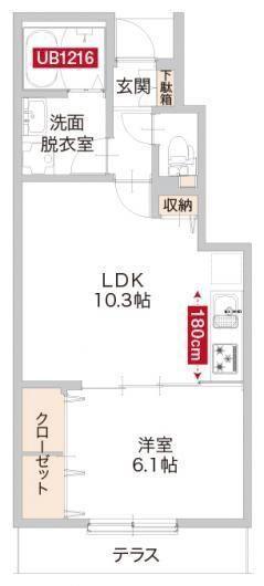WARME VESTA(1LDK/1階)の間取り写真