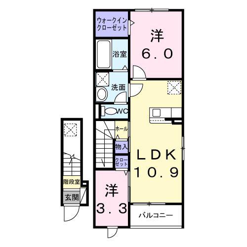 オハナハウス(2LDK/2階)の間取り写真