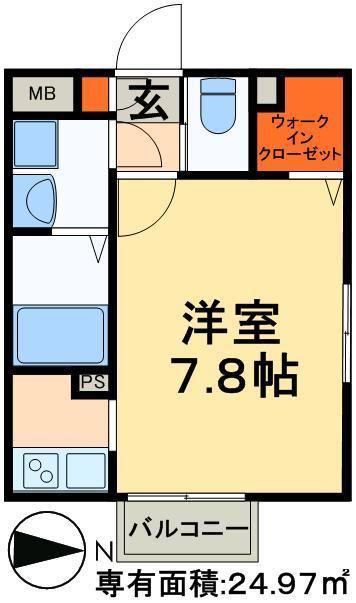 アルテ・カーロ(1K/1階)の間取り写真