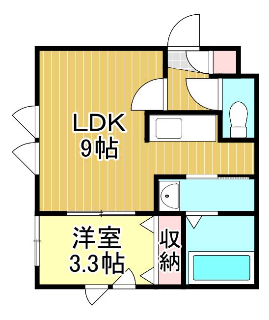 ステージ表町(1LDK/3階)の間取り写真