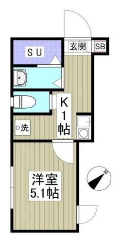 コンフォルタ桜台(1K/1階)の間取り写真