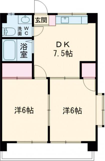 フェスト和光(2DK/4階)の間取り写真