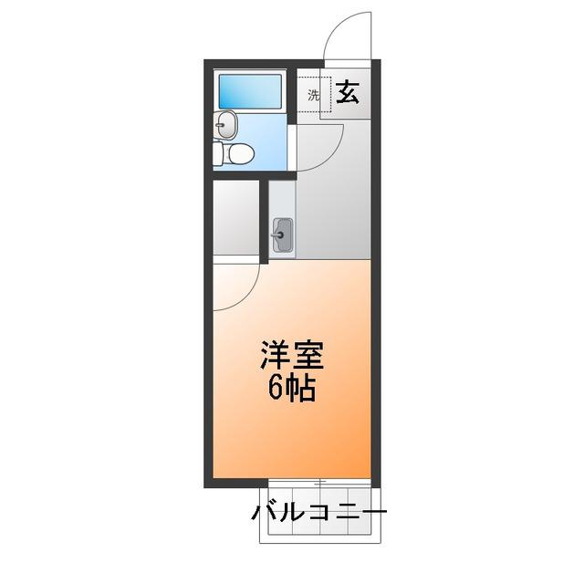 七瀬コーポ(1K/2階)の間取り写真