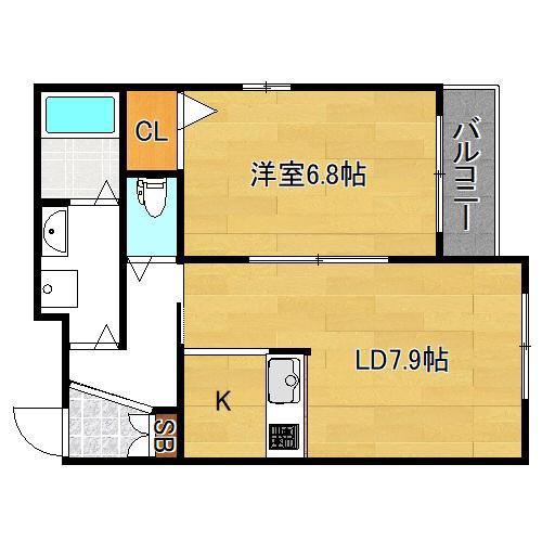 GLICINA南巽VIENT(1LDK/3階)の間取り写真