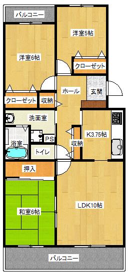 カーサグランデ並木(3LDK/1階)の間取り写真