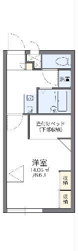 レオパレスベンデュール伊勢原(1K/1階)の間取り写真
