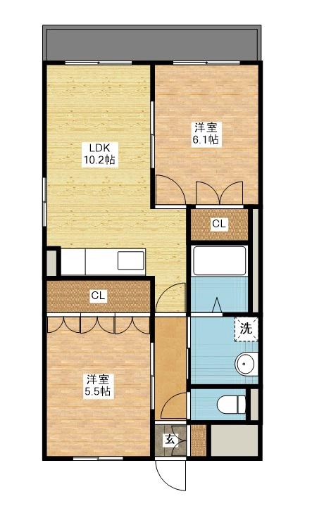エミアリーII(2LDK/2階)の間取り写真