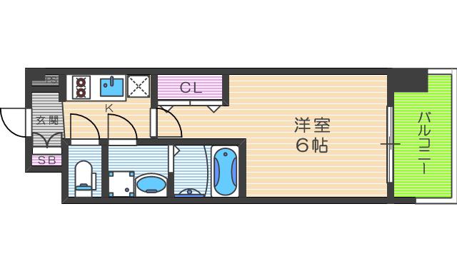 レオンコンフォート梅田北(1K/9階)の間取り写真