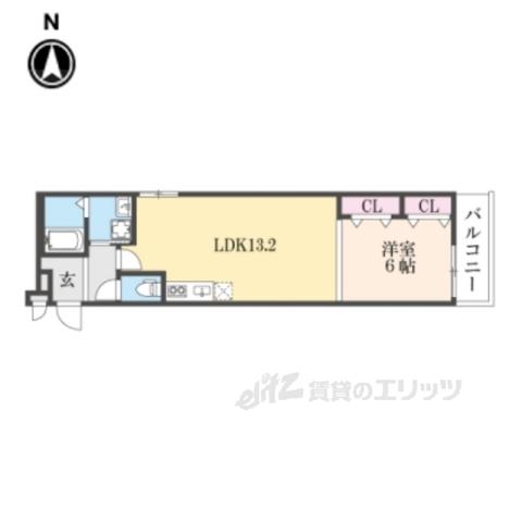 ハルミール忍ケ丘(1LDK/3階)の間取り写真