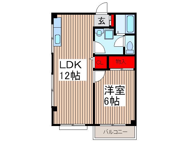アパ-トメントハウスイマイ(1LDK/3階)の間取り写真