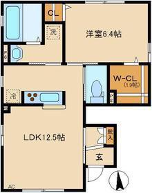 ディアーナ A棟(1LDK/1階)の間取り写真
