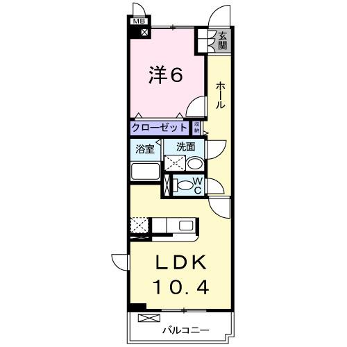 プロスパリティ(1LDK/2階)の間取り写真