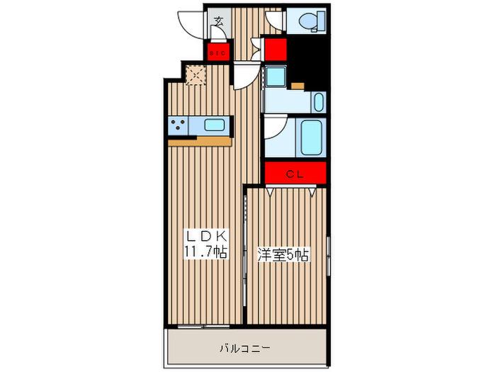 LA DOUCEUR秋葉原(1LDK/5階)の間取り写真