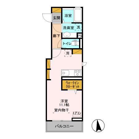 ベルフォーレ(ワンルーム/2階)の間取り写真