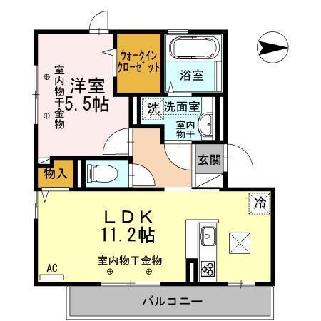 ルチルクオーツ(1LDK/1階)の間取り写真