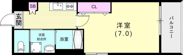 リアコートJR須磨鷹取(1K/4階)の間取り写真