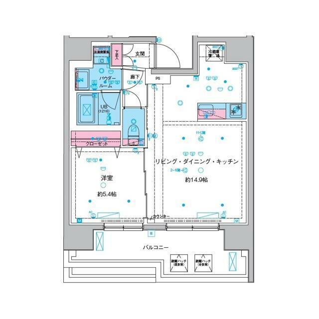 ジェノヴィア本所吾妻橋III 部屋番号502(1LDK/5階)の間取り写真