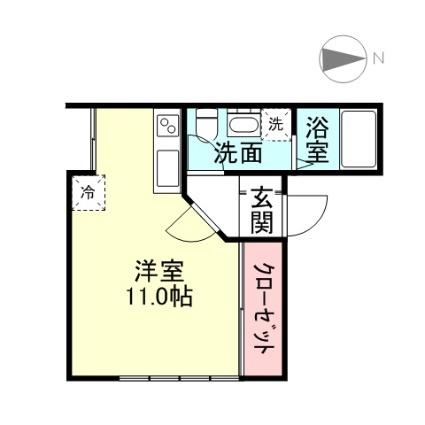 ルイ・ロデレール(ワンルーム/3階)の間取り写真