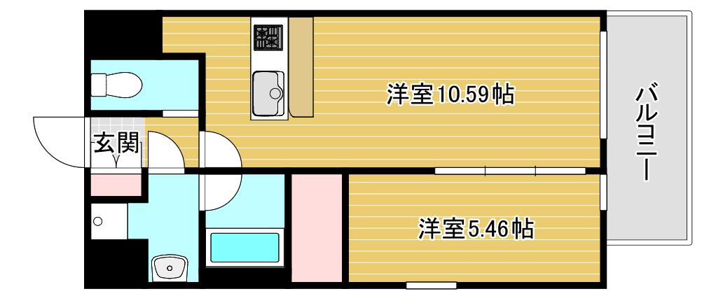 プレジオ難波(1LDK/11階)の間取り写真
