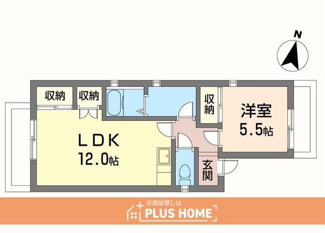黒田ハイツ(1LDK/2階)の間取り写真