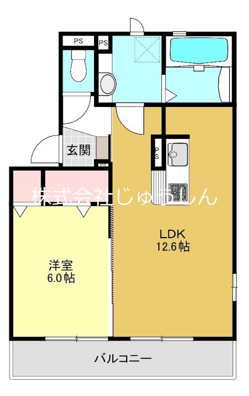 シリウス(1LDK/2階)の間取り写真
